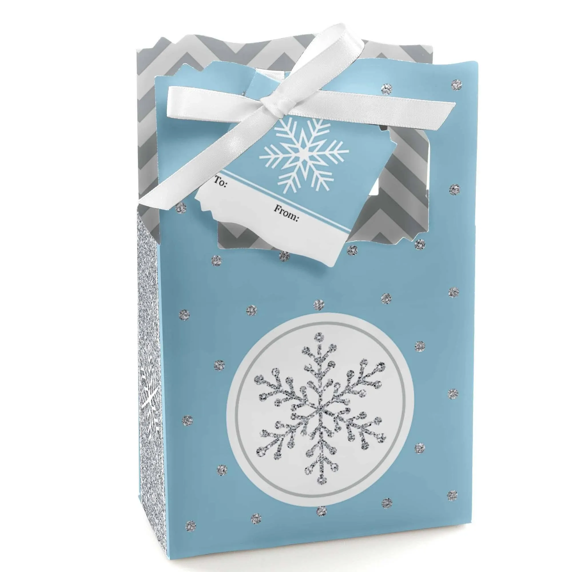 Big Dot of Happiness Winter Wonderland - Snowflake Holiday Party and Winter Wedding Favor Boxes - Set of 12