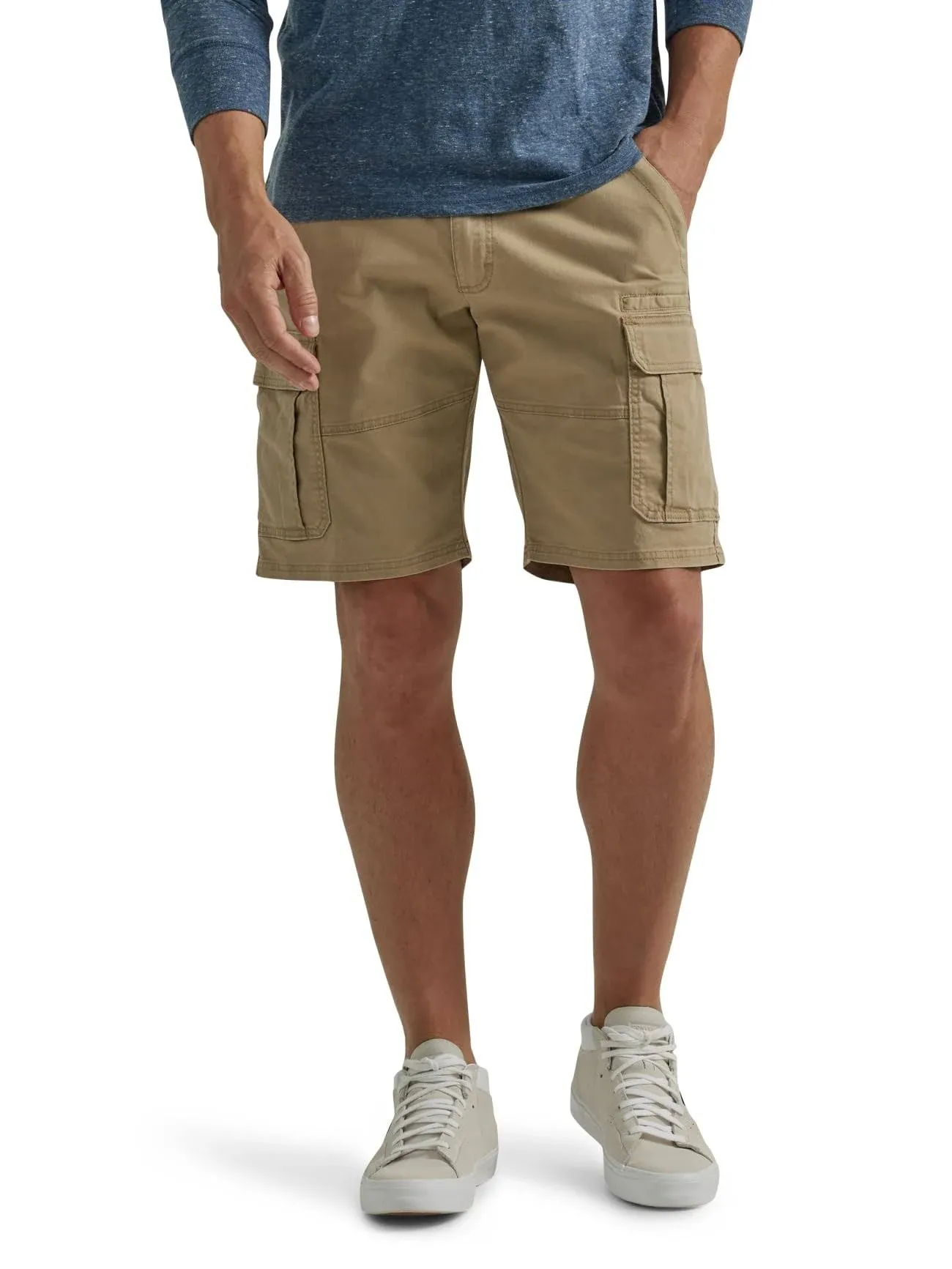 Wrangler Authentics Men's Classic Cargo Stretch Short, Grain Twill, 36