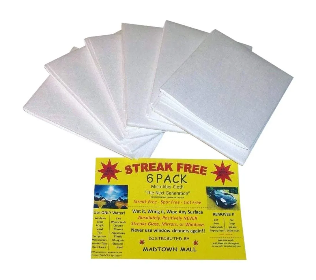 Streak Free Microfiber Cloth 6 Pack