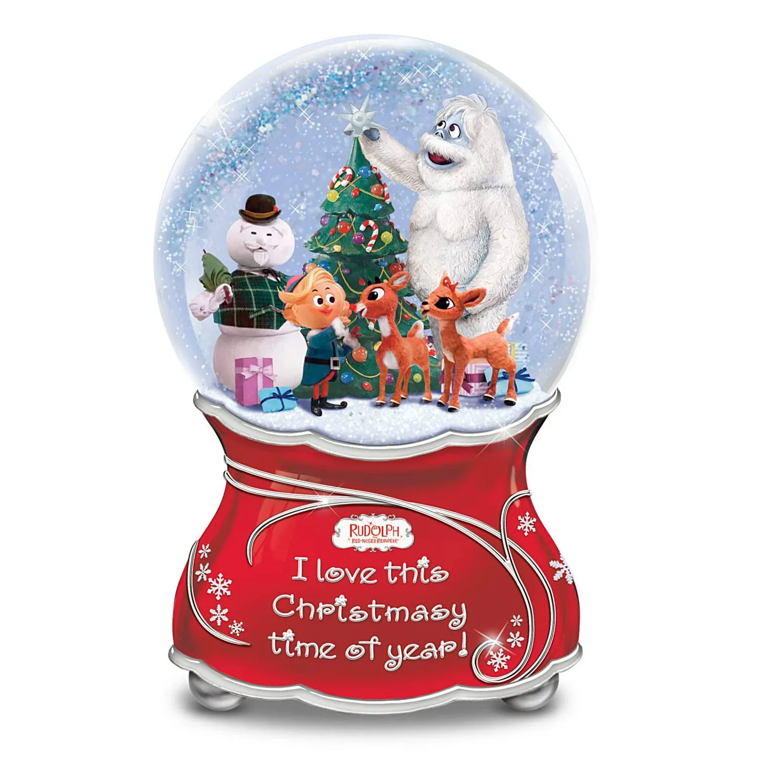 The Bradford Exchange Rudolph The Red-Nosed Reindeer Musical Glitter Globe