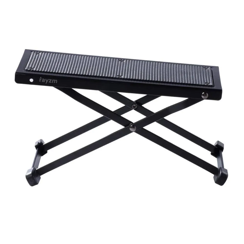 Rayzm Guitar Footrest with Anti-Slip Rubber Pad, Foldable Metal Guitar Footstool ...