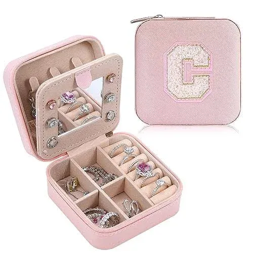 Parima Travel Jewelry Case Box - Initial C Letter for C 