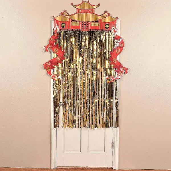 Foil Dragon Door Curtain, Party Decor, 1 Piece