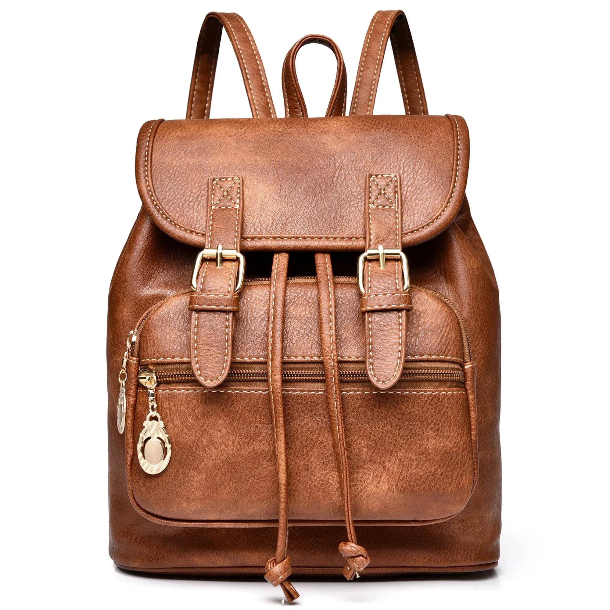 Women Mini Backpack Purse Small Cute Retro Leather Daypacks Small, Brown 