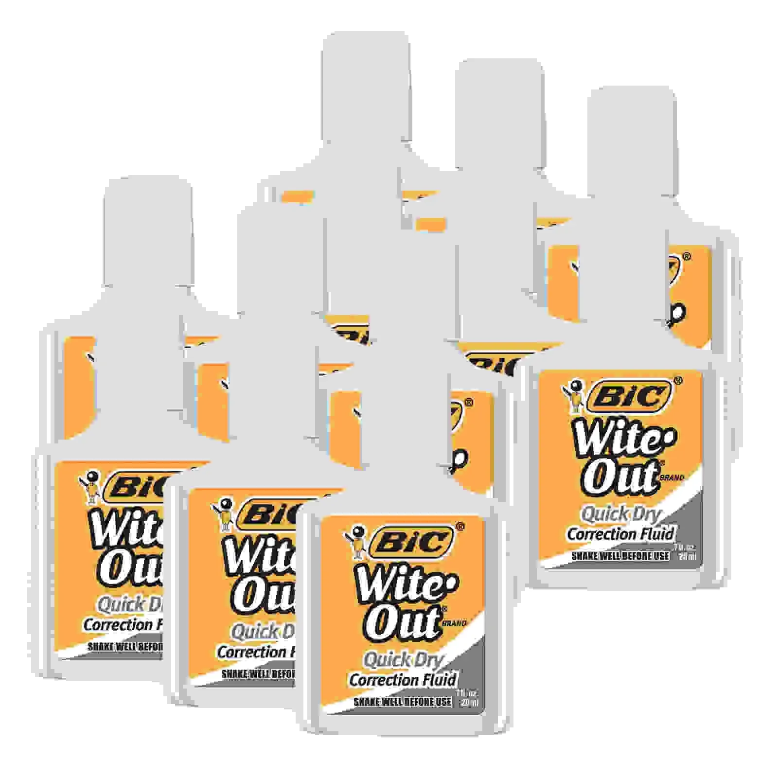 Bic Wite-Out Quick Dry Correction Fluid, Pack of 12