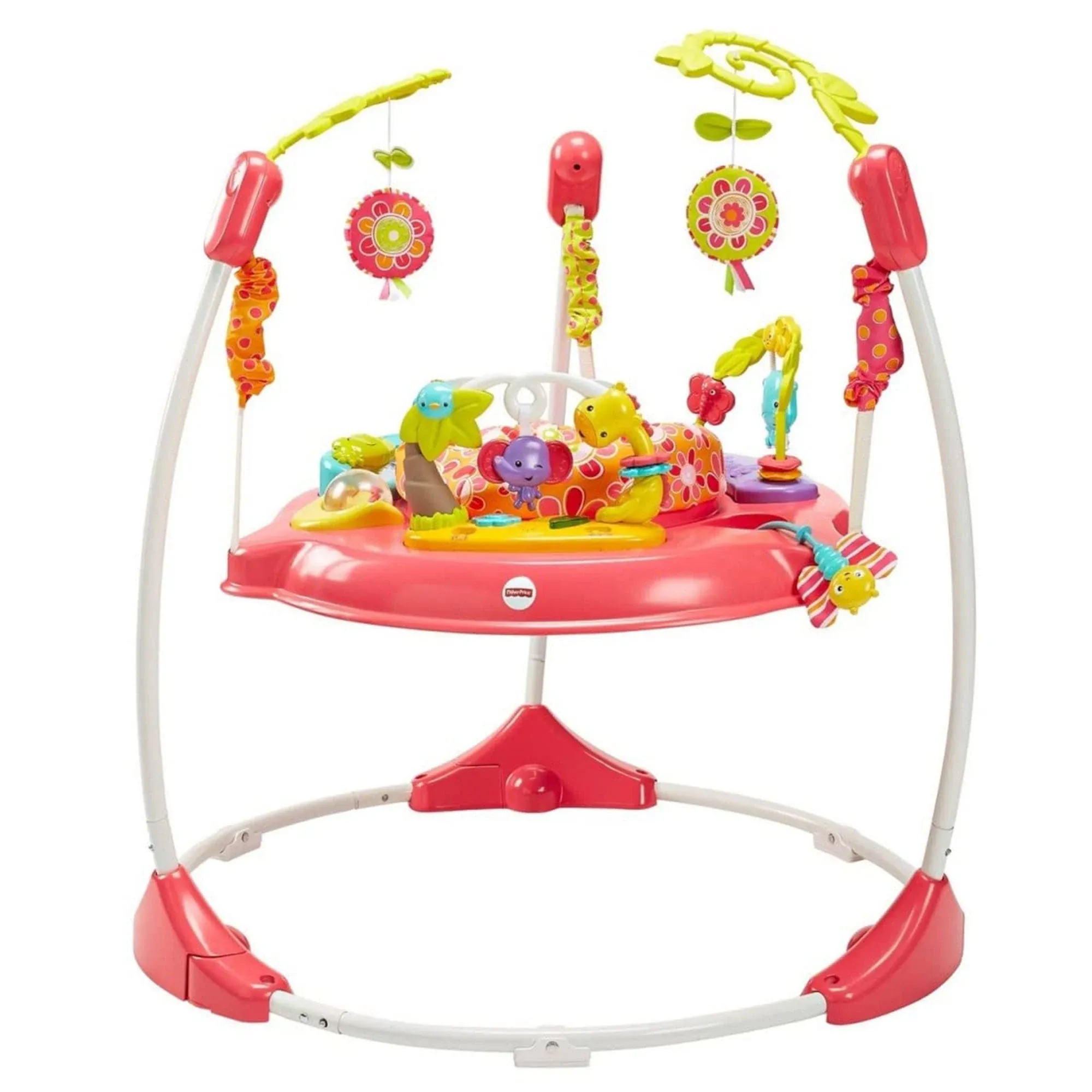 Fisher-Price Baby Bouncer Pink Petals Jumperoo Activity Center with Music and Lights