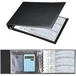 7 Ring Check Binder, 3-On-A-Page Business Checkbook Holder, 500 Checks Capacity, with 2024-2030 Calendar Organizer, Sleek Business Design