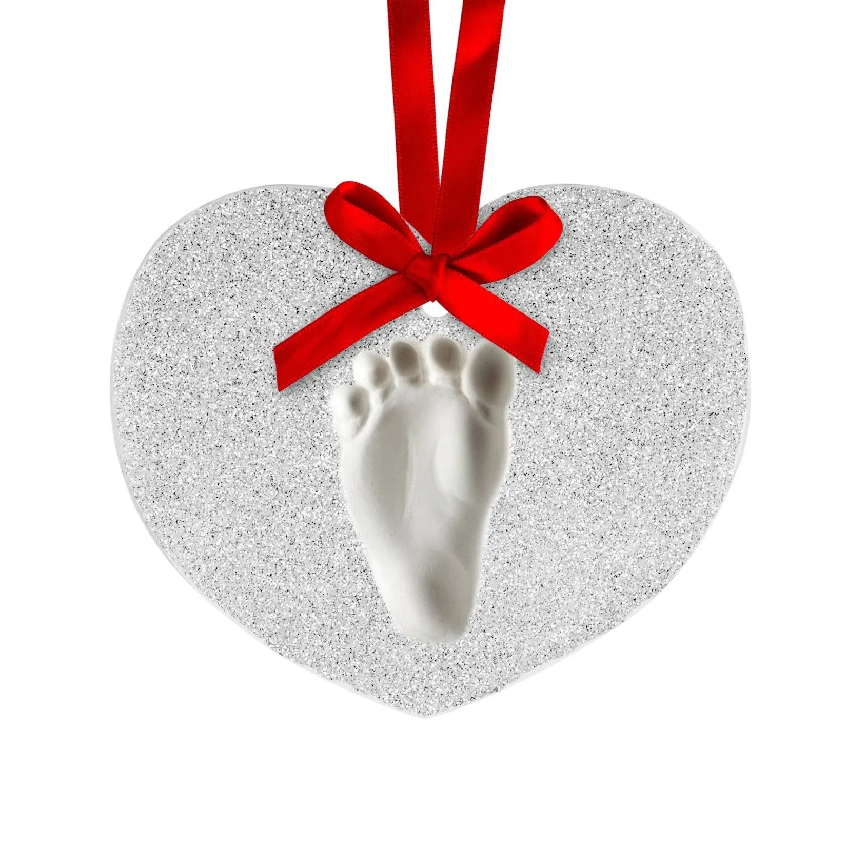 New VintagChristma<wbr/>s Baby Handprint Footprint DYI Keepsake Ornament Hanging Heart