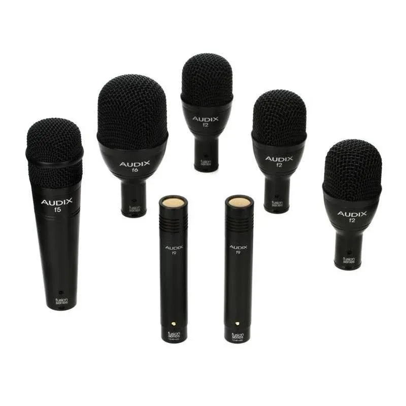 Audix FP7 Fusion Series 7-piece Drum Mic Kit for Kick, Snare, Toms, and Overheads with Travel Case - Black