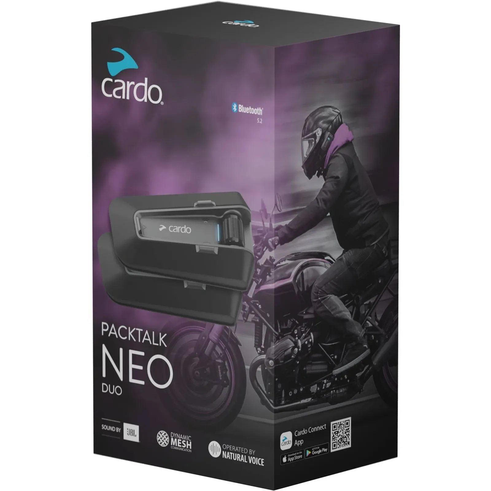 Cardo Packtalk Neo Motorcycle Helmet Communication Intercom System, Dual Pack,Black