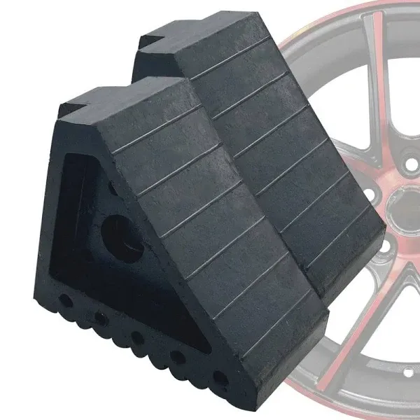 Vacallity Wheel Chocks Rubber Tire Chock Blocks Stopper for Camper RV Travel ...