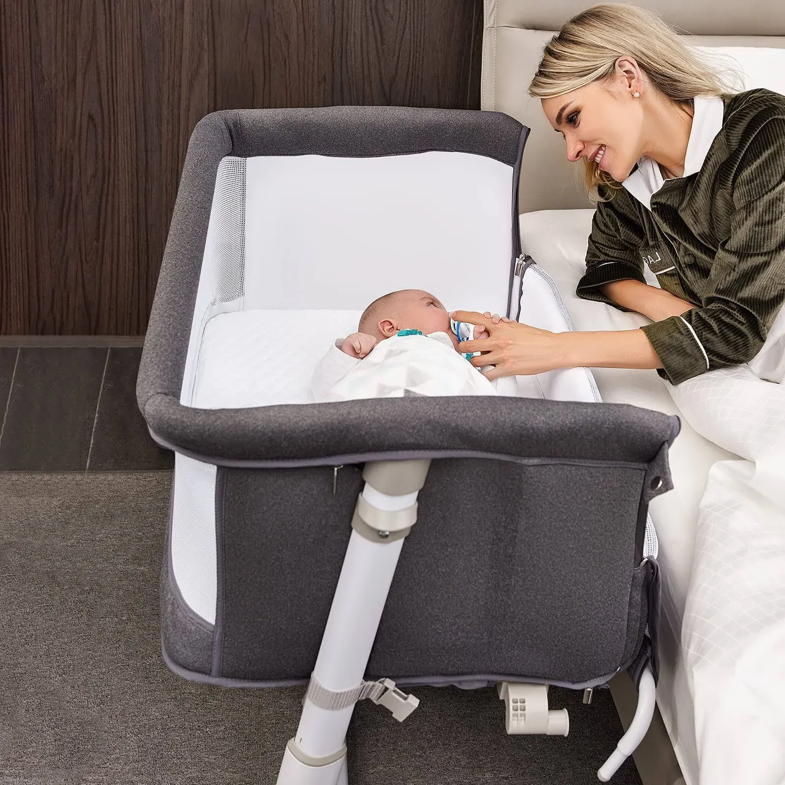 RONbei Baby Bassinet Bedside Sleeper