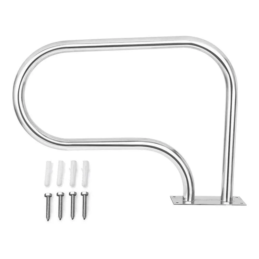 VINGLI Pool Hand Rail Stainless Steel 3-Bend Pool Stair Entry Rail for in Ground Pool