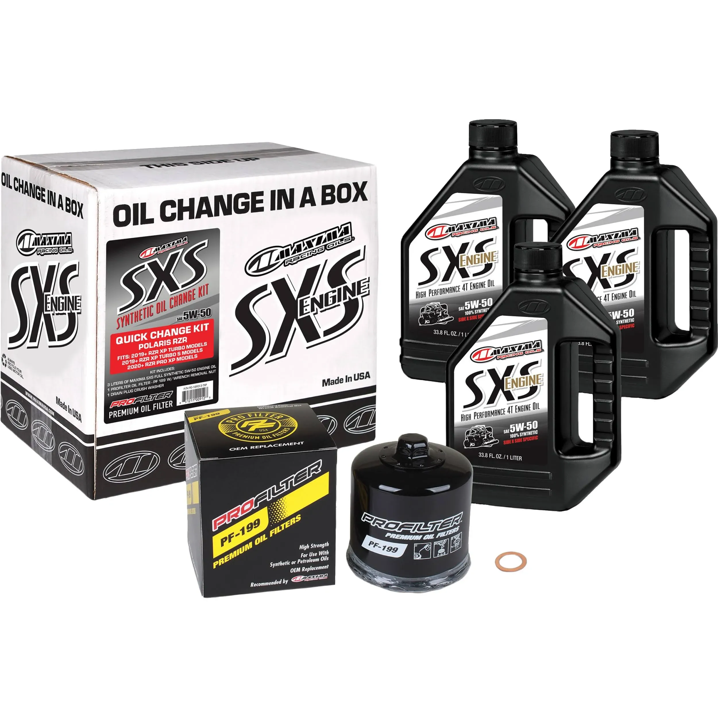 Maxima SXS Synthetic 5W-50 Oil Change Kit For POLARIS RZR Pro XP 4 Premium