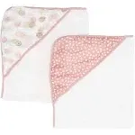 Baby Towel , Baby Hooded Towel Bath Set, Muslin Printed Hood, Pack of 2, Pink Sh