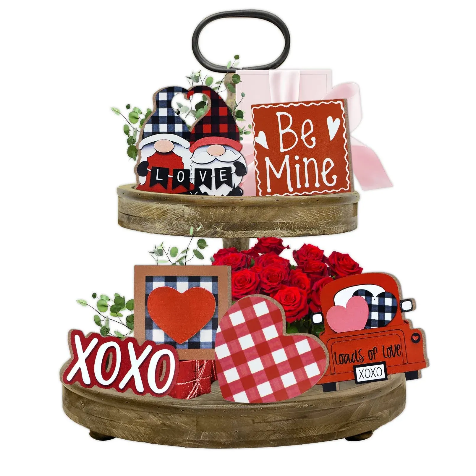 Valentine’s Day Tiered Tray Decor Farmhouse Tray Decorations Indoor Buffalo P...