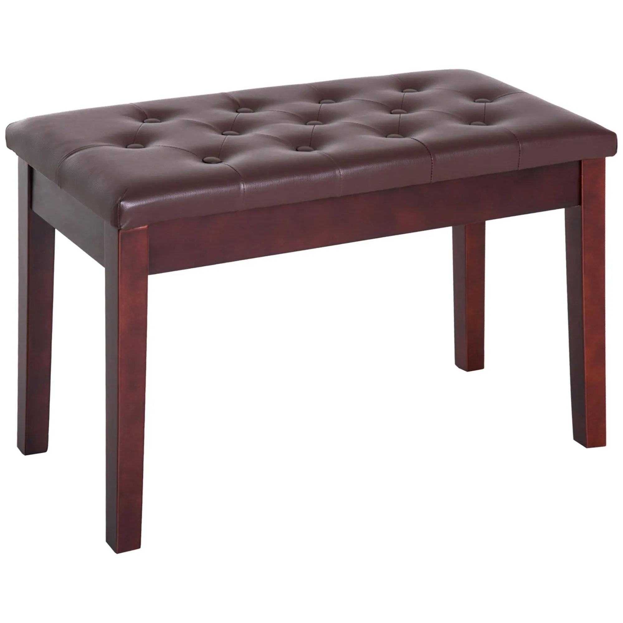 Brown Faux Leather 2-Person Piano Bench 19.75 in. x 14.25 in. x 30 in.