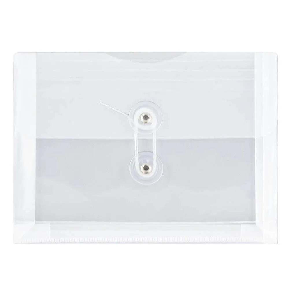 Jam Paper Plastic Booklet Envelopes with Button & String Tie Closure - Index Size ...