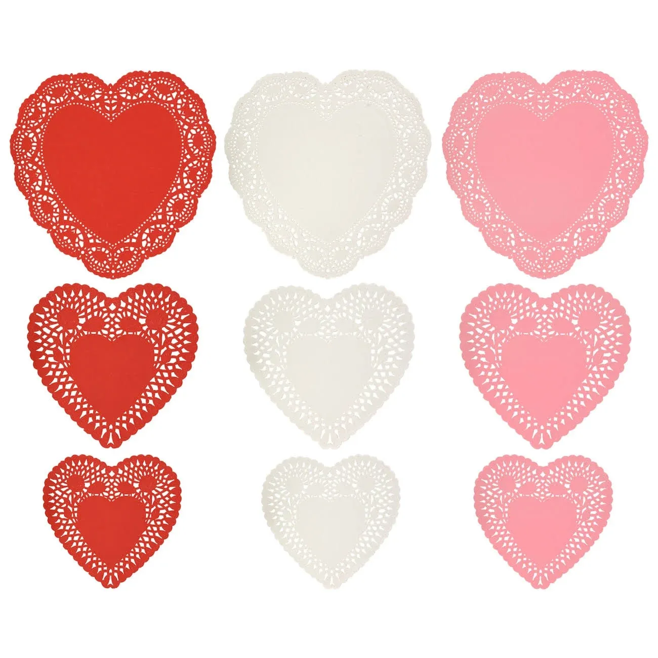 Pink Heart Doilies Paper Romance Valentine Day Ephemera 24 Pack Crafts u  Junk J