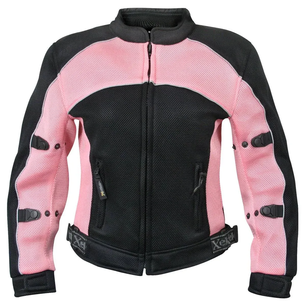 Xelement CF508 Women&#039;s Black &amp; Pink Mesh Jacket w/ Advanced Level-3 Armor Sz Med