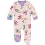 Burt's Bees Baby Girls Footed One-Piece Pajamas, Sleep and Play Loose Fit, 100% Organic Cotton, Sizes NB to 6-9 Months