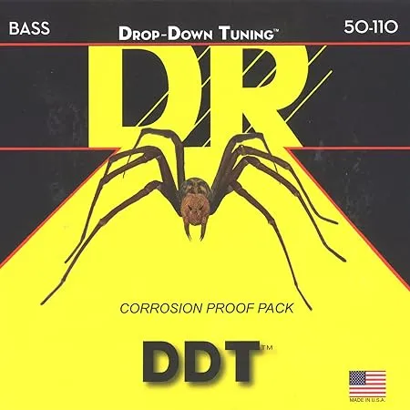 DR Strings DDT-50 Drop-Down Tuning Stainless Steel Bass Guitar Strings - .050-.110 Heavy