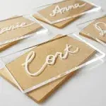 50 Pcs Clear Acrylic Place Cards For Weddings Rectangle Acrylic Blanks Name Card