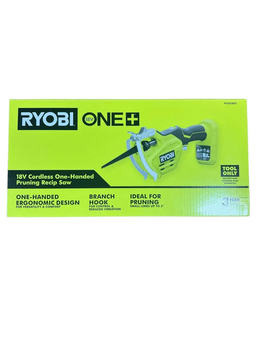 Ryobi P2503BTL ONE+ 18V Electric Cordless Pruning Reciprocating Saw (Tool Only)