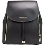 Michael Kors Phoebe Medium Backpack Side Zippers Black Leather New Sealed