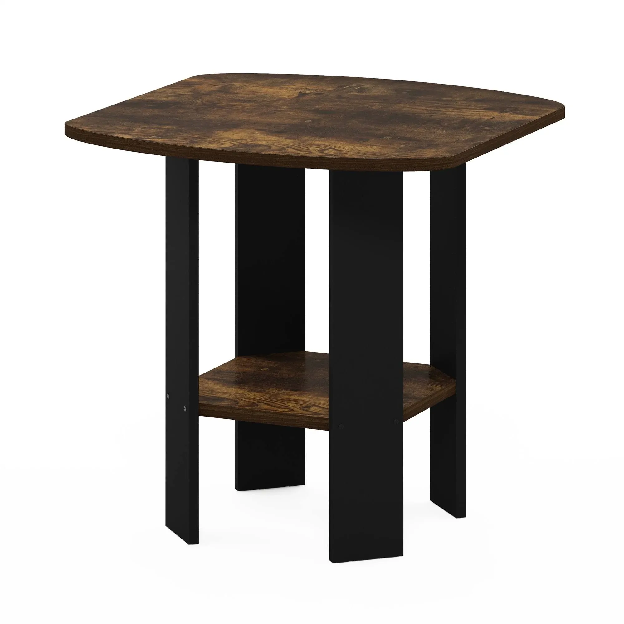 Furinno Simple Design End & Side Table Amber Pine & Black