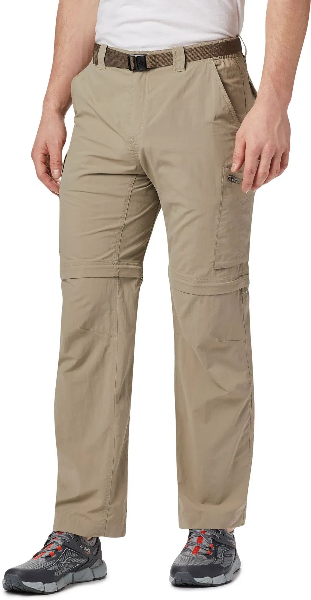 Columbia Mens 38X30 Silver Ridge Omni-Shade Convertible Hiking Pants Shorts Tan