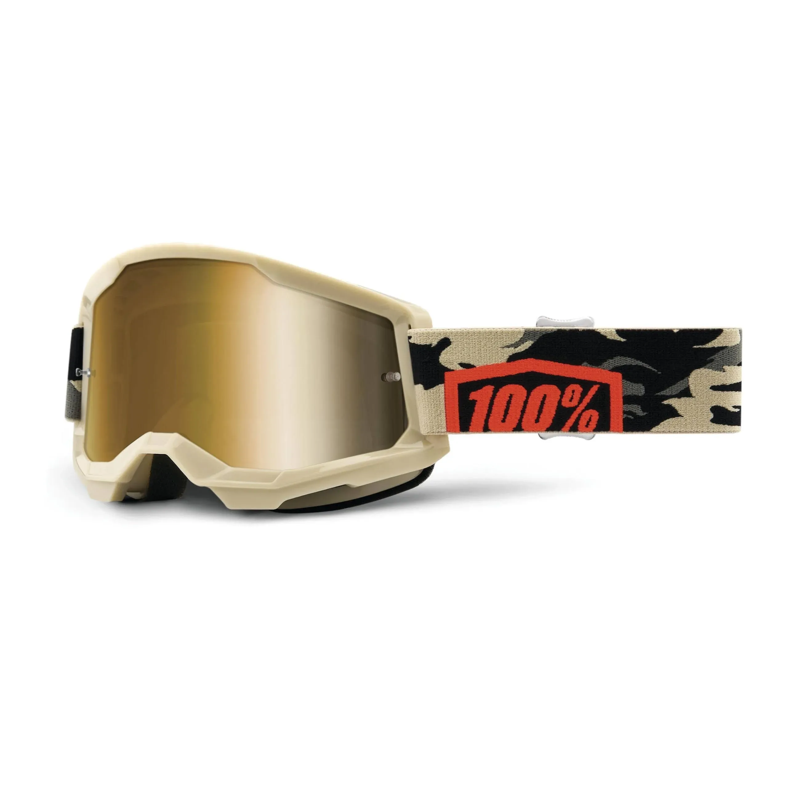 100% Strata 2 Sand Motocross & Mountain Bike Goggles - MX and MTB Racing Protective Eyewear