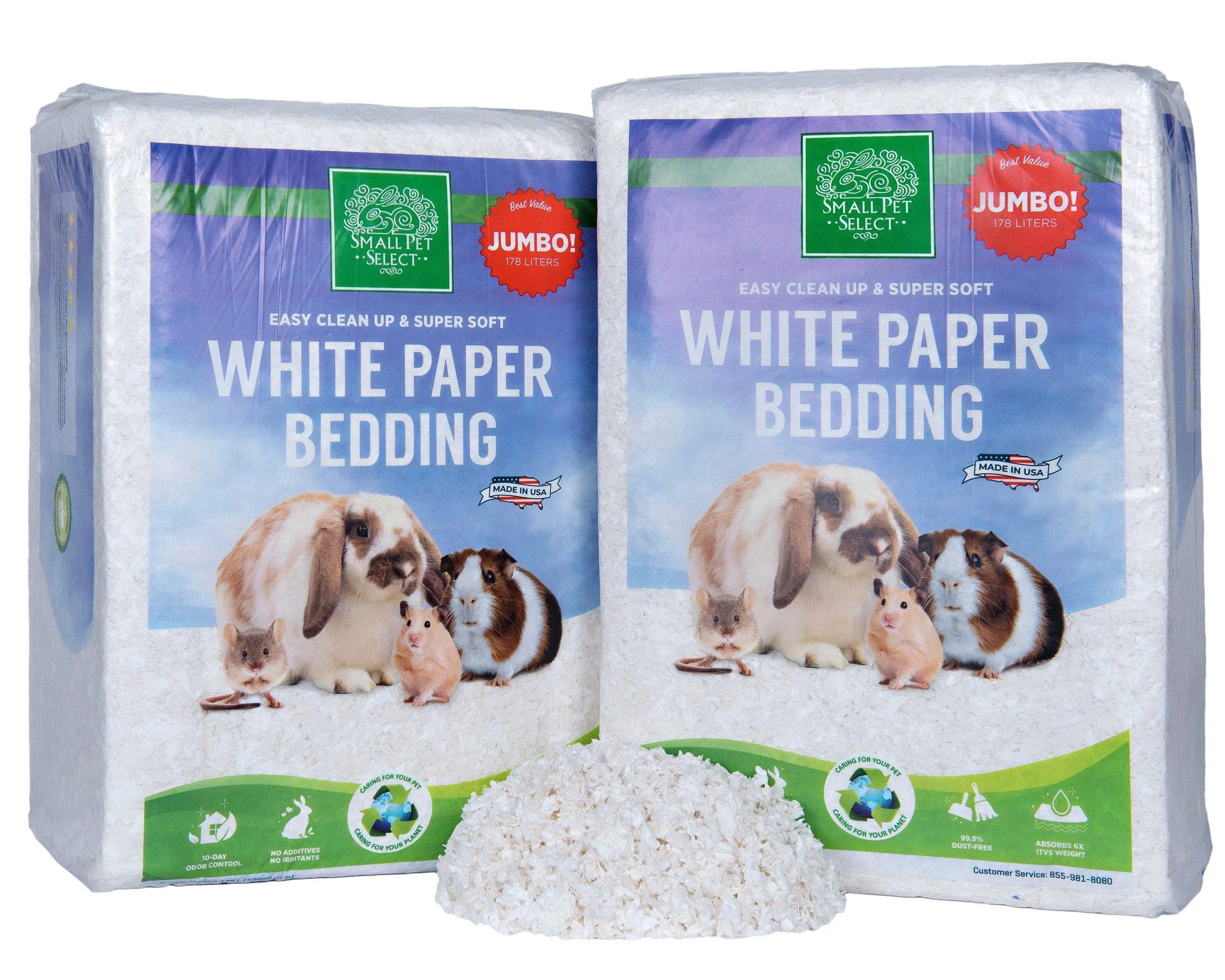 Small Pet Select Unbleached White Paper Bedding | 178L 2-Pack