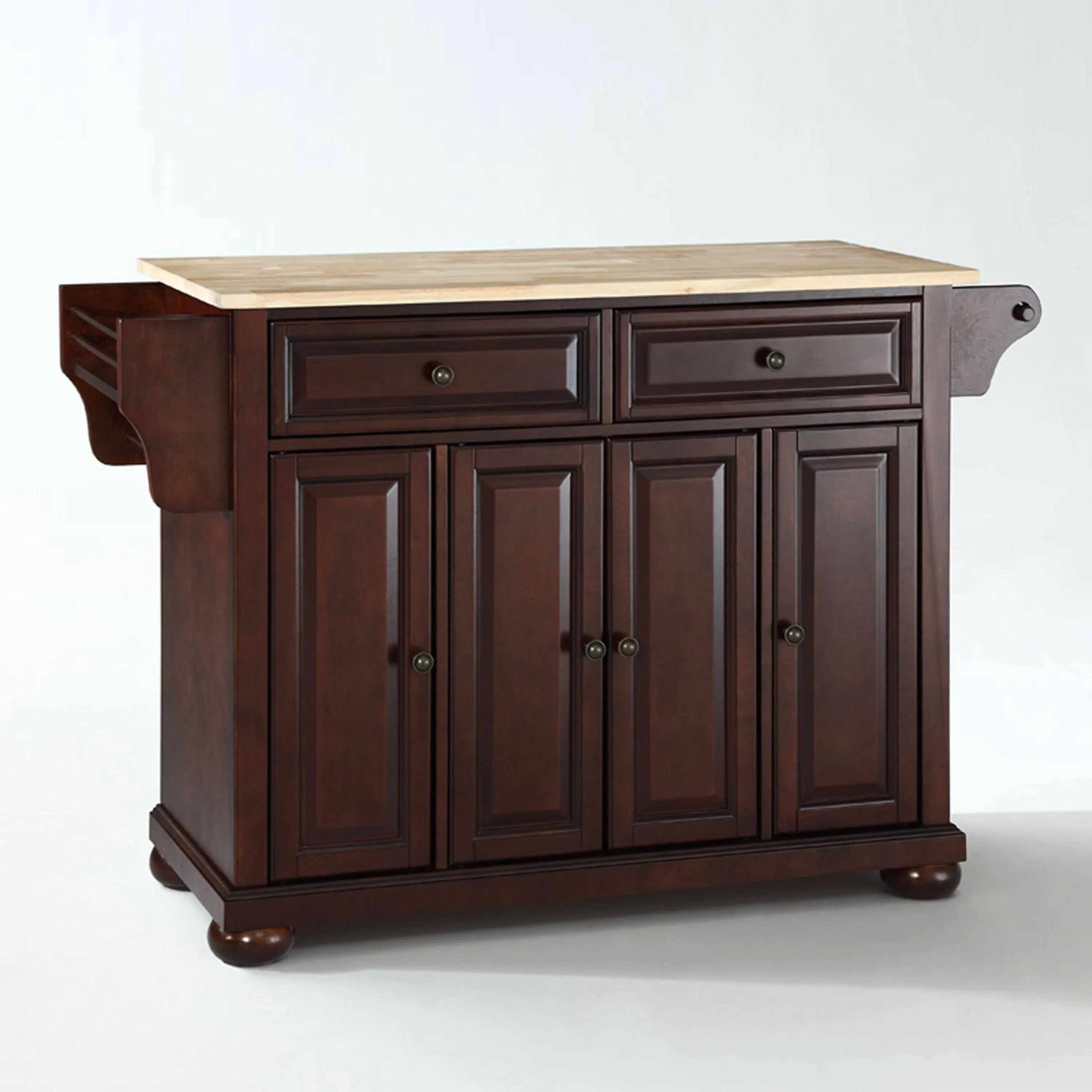 Alexandria Mahogany Kitchen Island with Wood Top