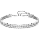 Swarovski Subtle Bracelet, White, Rhodium Plated