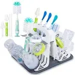 High Capacity Drying Rack with 5pcs Brushes, Deluxe Countertop Drying Rack, Baby