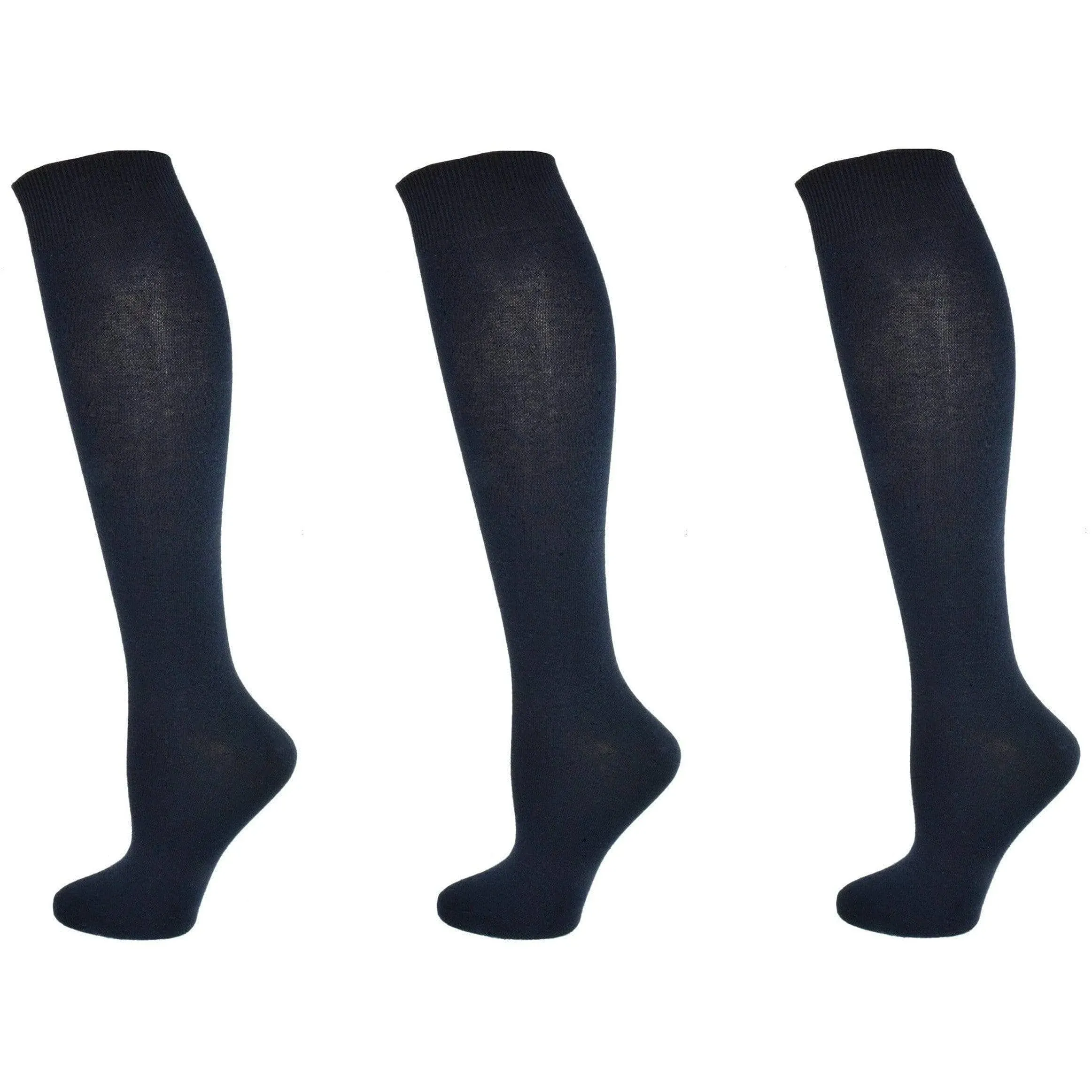 Sierra Socks Girl's School Uniform Knee High 3 Pair Pack Cotton Socks G7200 (XL ...