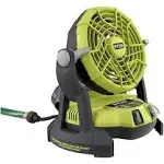 ☀ NEW RYOBI 18-Volt ONE + Hybrid Portable Bucket Top Misting Fan w/ Battery☀