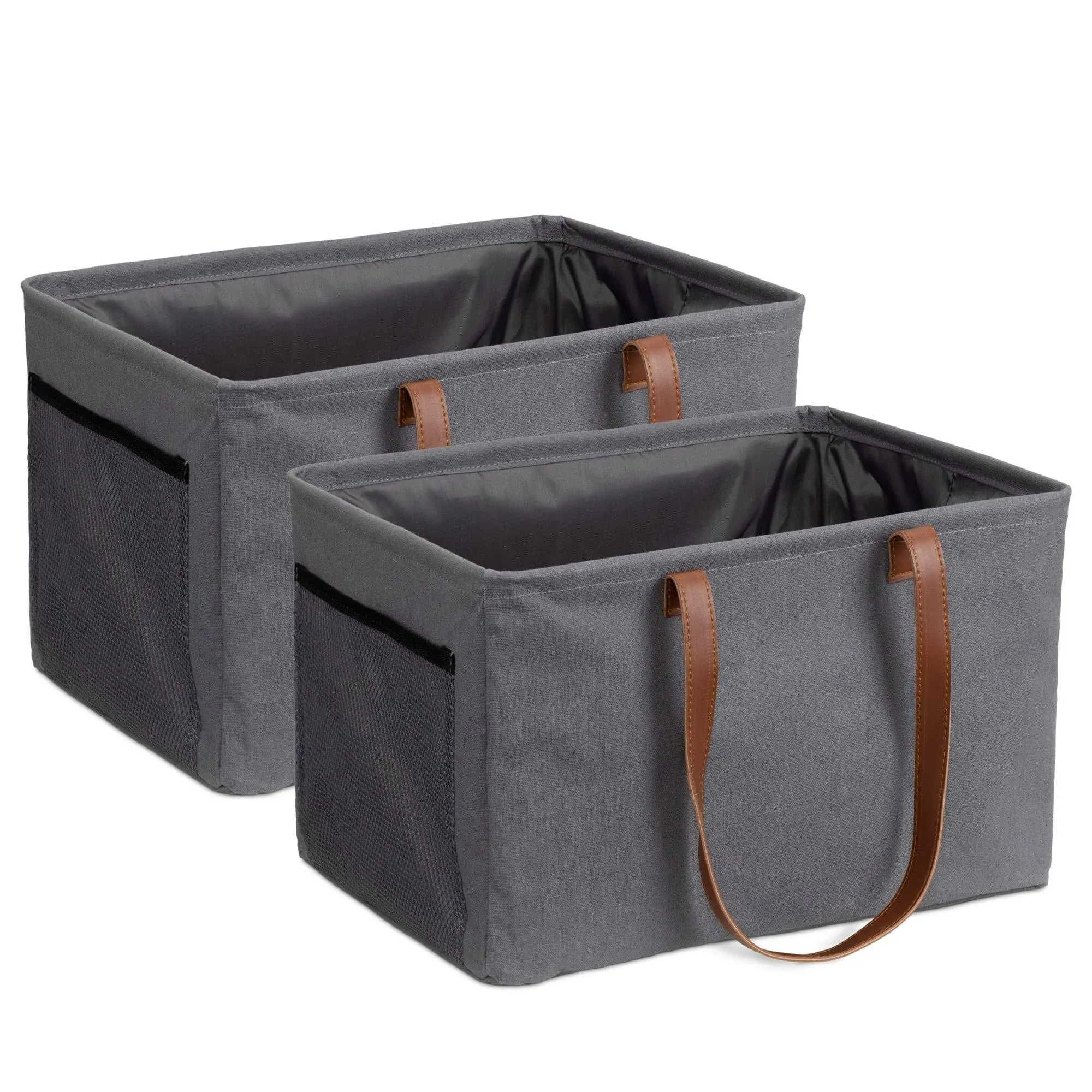 Collapsible Laundry Baskets - Set of 2 - Foldable Washing Hampers - Clothes S...