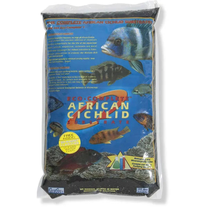 CaribSea Eco-Complete African Cichlid Zack Black, 20 lb.