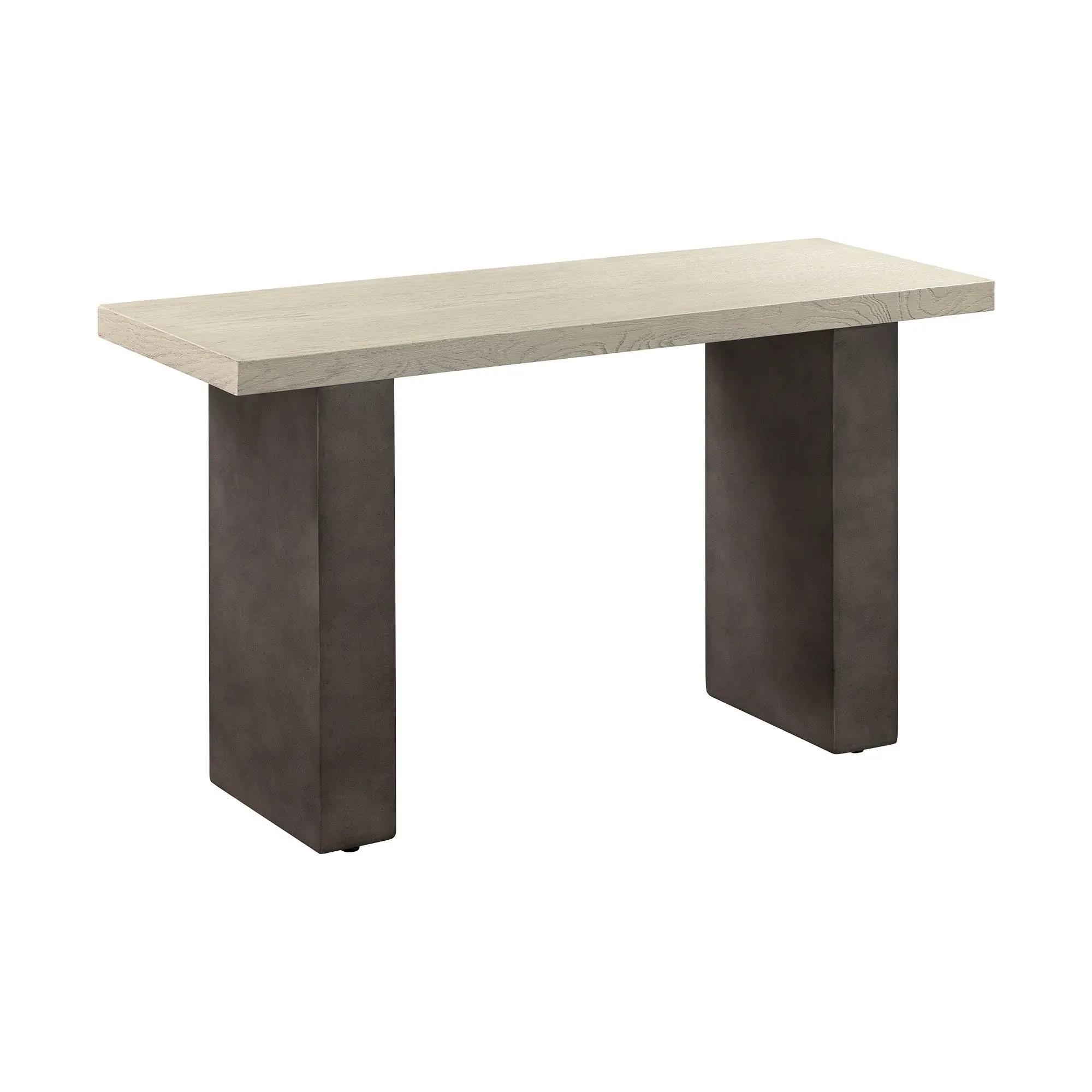 Abbey Concrete and Grey Oak Wood Dining Table By Armen Living