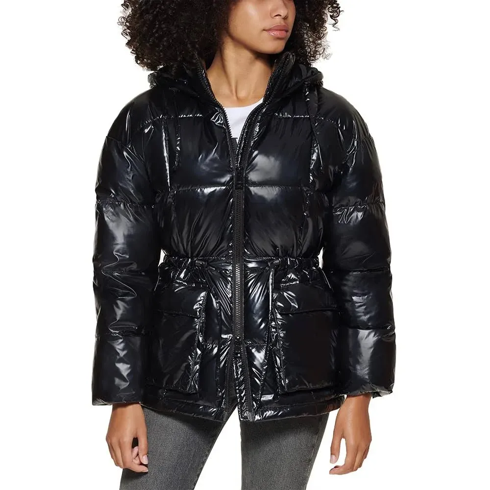 Levi's Women's Megan Hooded Quilted Puffer Jacket with Adjustable Waist