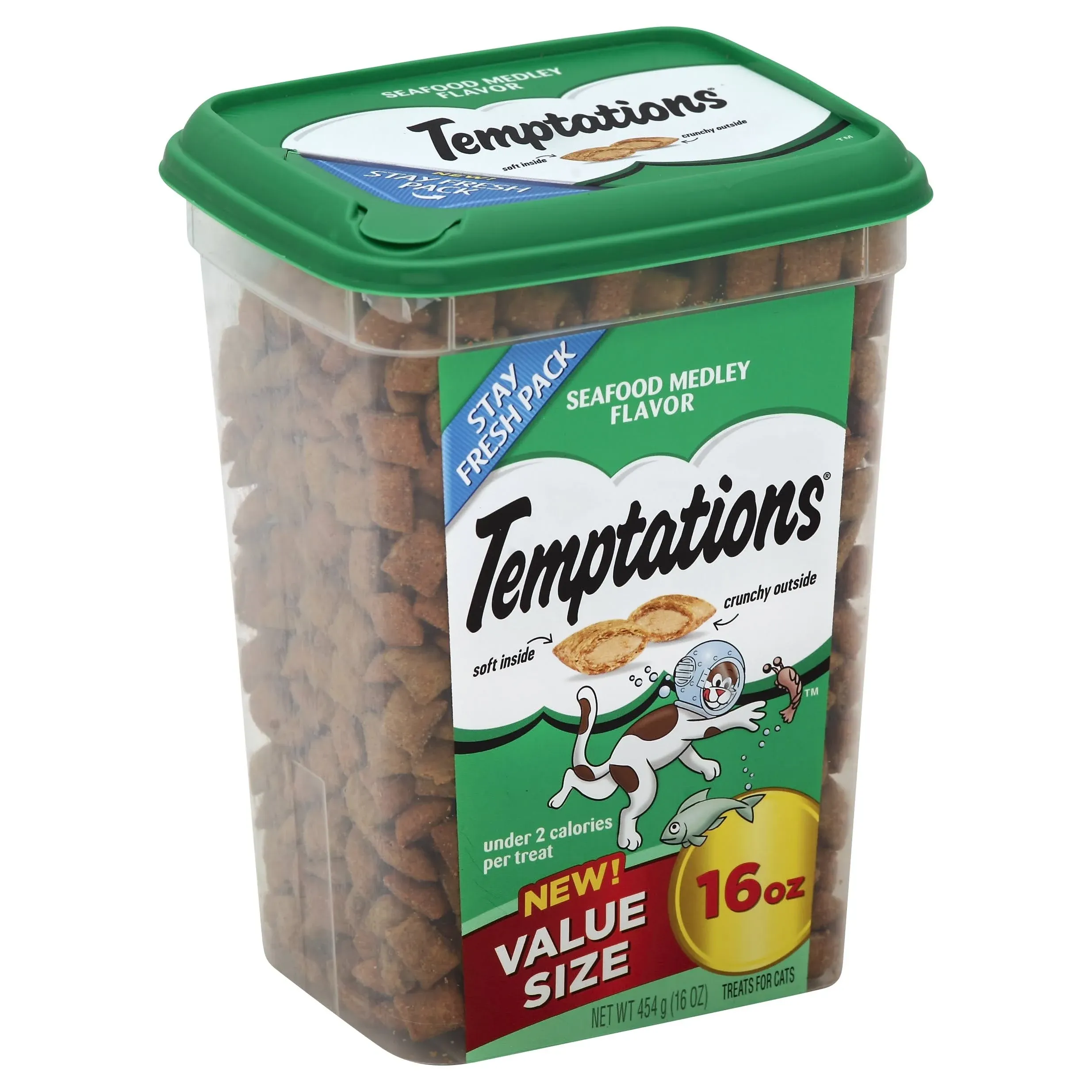 Temptations Seafood Medley Flavor Cat Treats (16-oz)