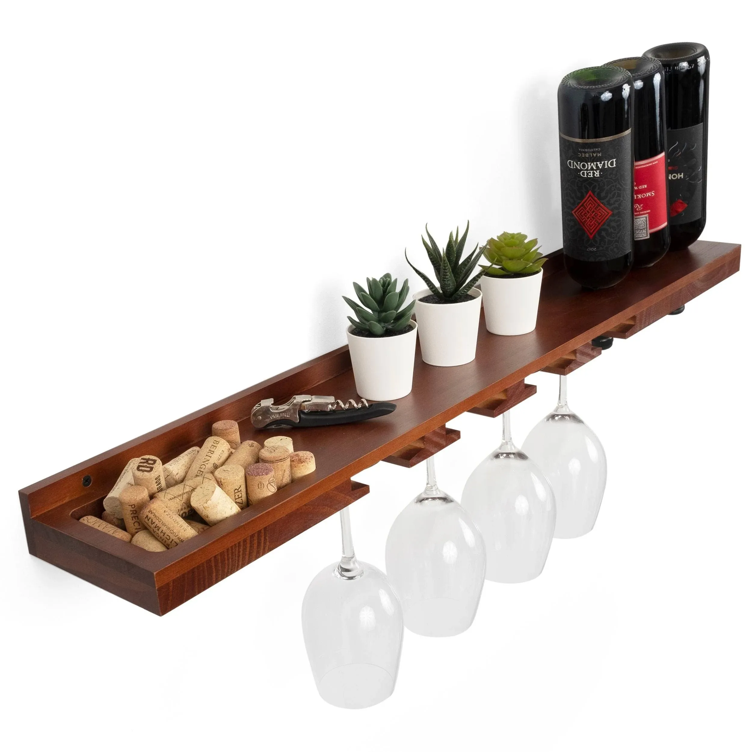 Rustic State Molise Wall Mount Wine and Stemware Rack - Brown