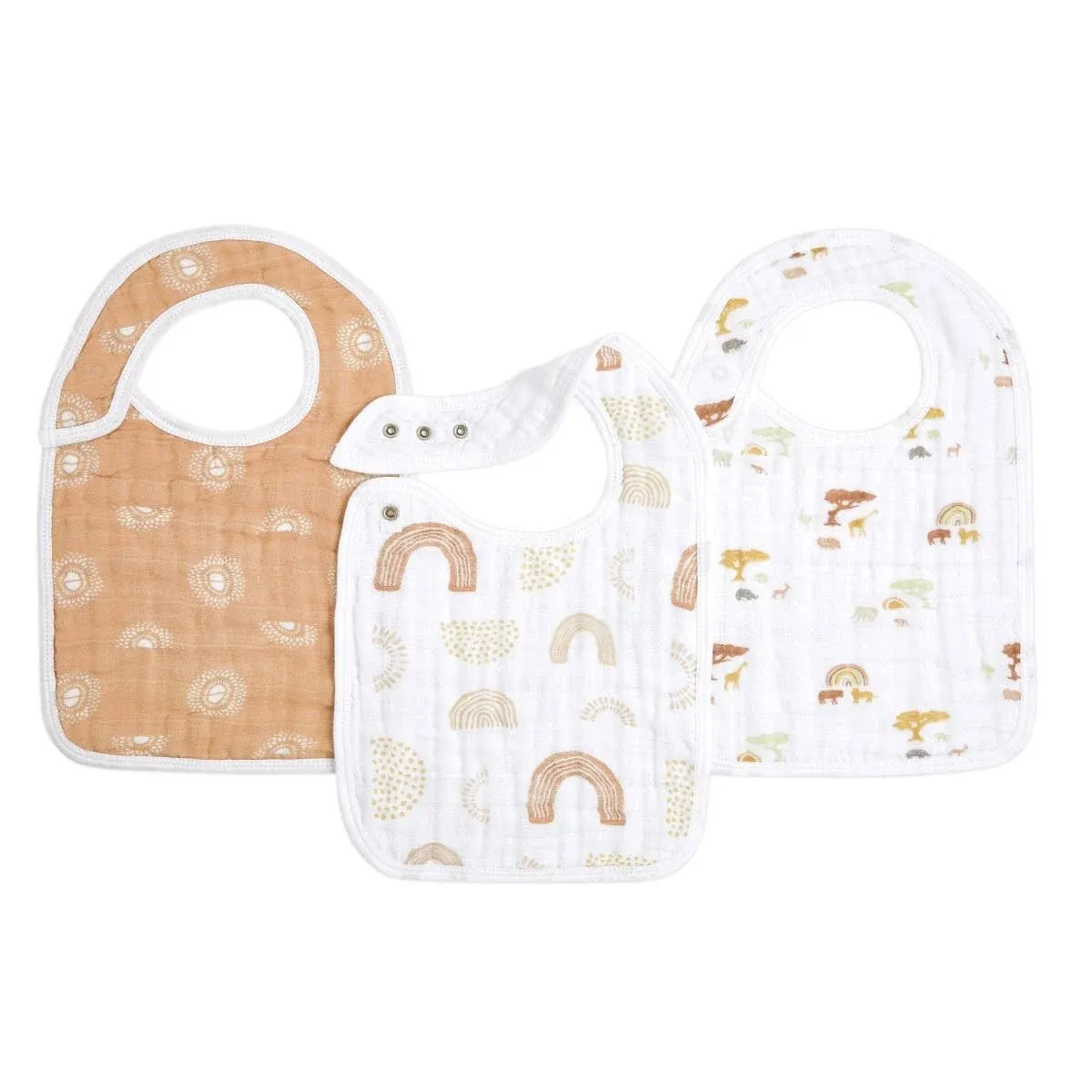 Aden + Anais Cotton Muslin Snap Bibs (3 Pack) in Keep Rising