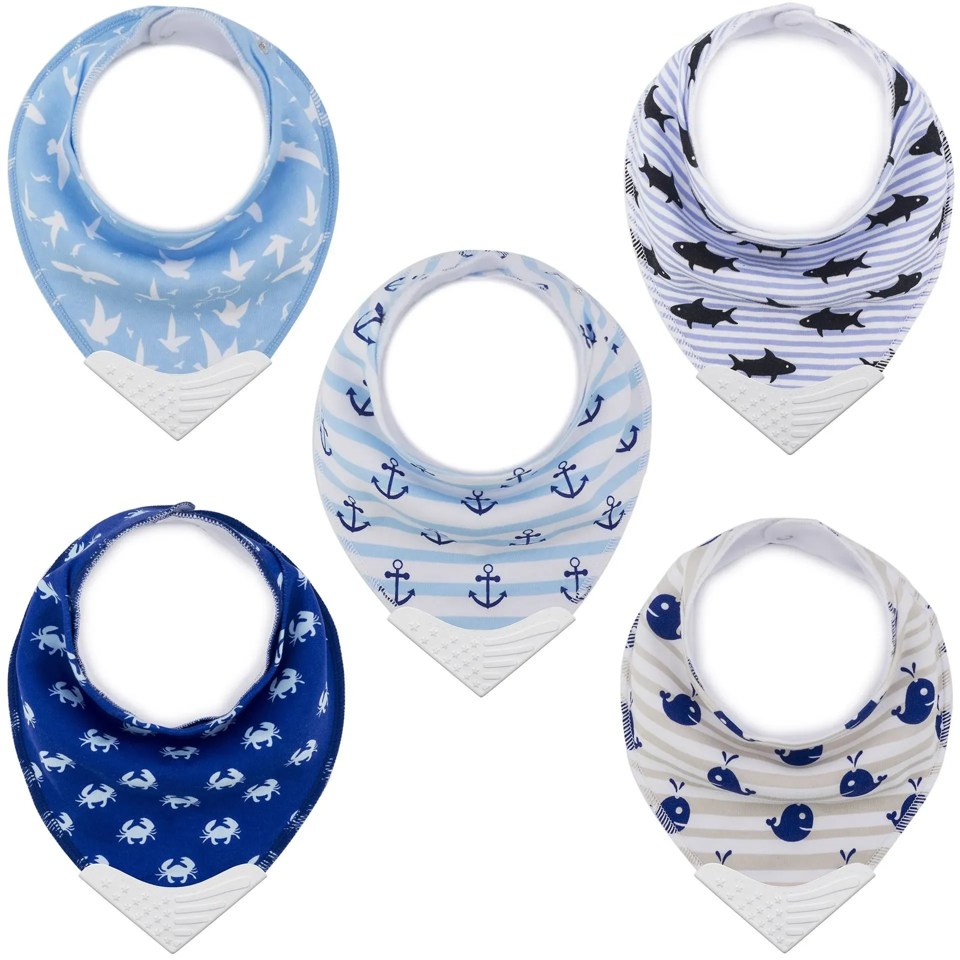 Bandana Bibs with Teething Corner, Teething Bib by Giftty, BPA-Free Silicone ...