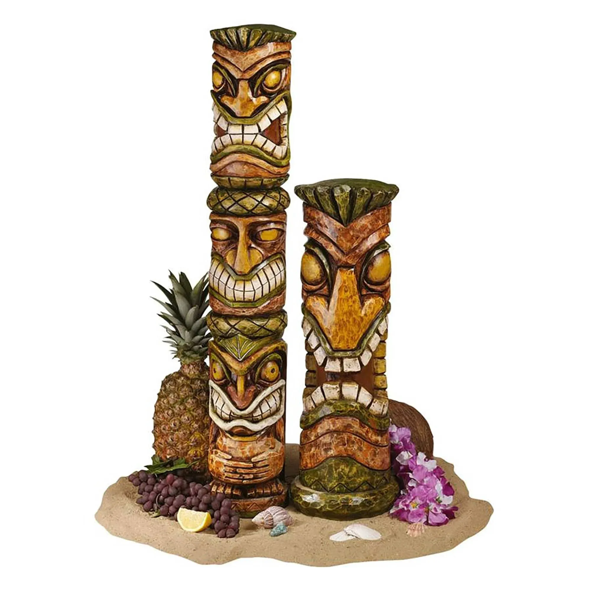 Design Toscano Aloha Hawaii Tiki Sculpture Set