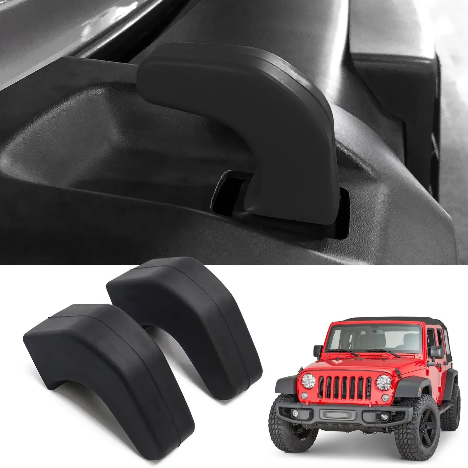 DKMGHT Factory Bumper Tow Hook Covers 2Pack for Jeep Wrangler JK JL GL