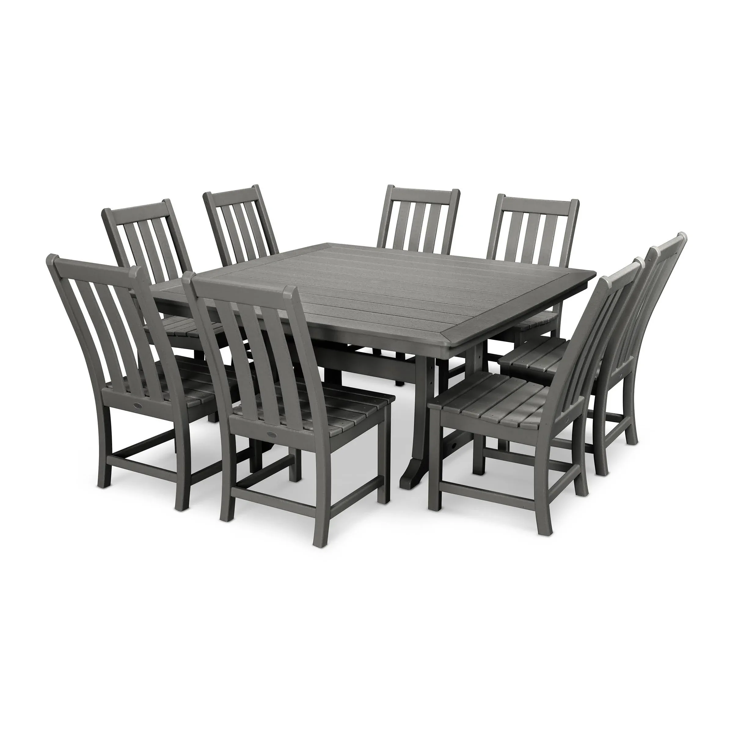 Vineyard Nine-Piece Dining Set - Slate Gray