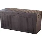 Keter Comfy Outdoor Storage 71-Gallon Resin Deck Box, Espresso Brown